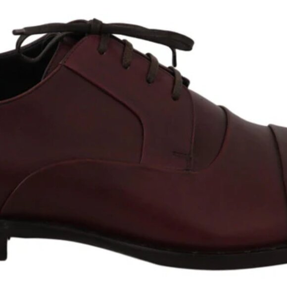 DG RED BORDEAUX LEATHER DERBY FORMAL SHOES - Picture 2 of 6